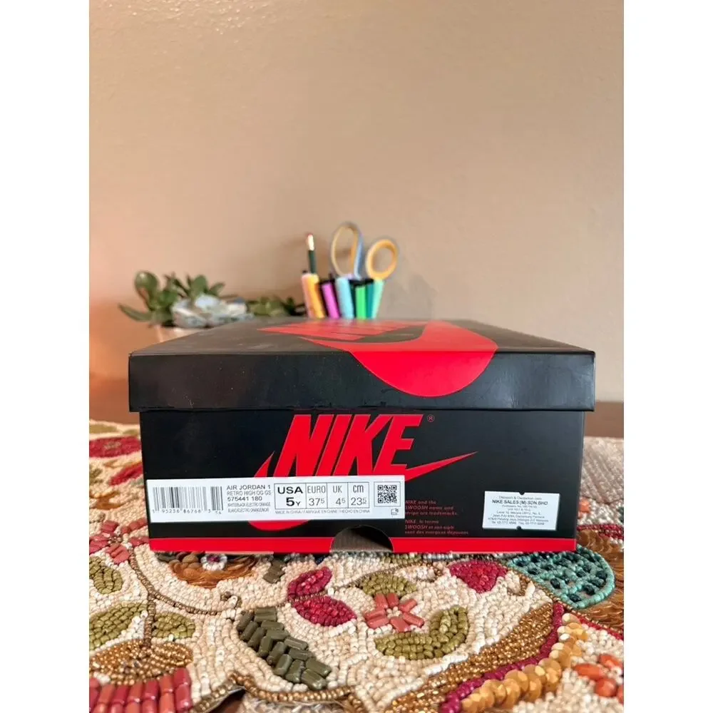 Jordan 1 Retro High OG GS Electro Orange White Black Starfish Desert 575441 180